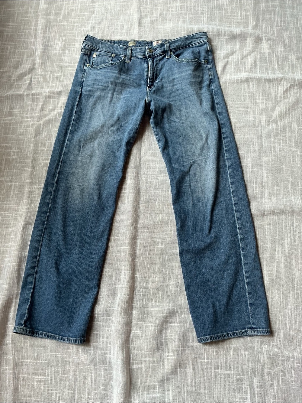 Ag Adriano Goldschmied Women's Straight Leg Jeans in Blue Wash